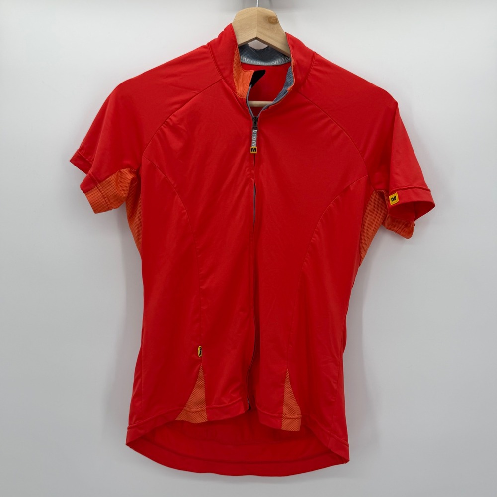 Mavic Red Cycling Jersey Short Sleeve Full Zip Mesh Pockets Womens Small